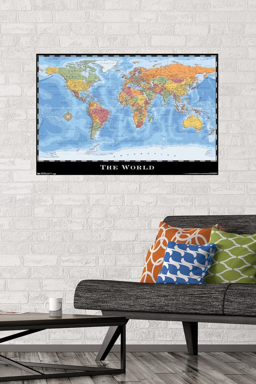 Map - World Wall Poster, 22.375" x 34"