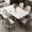 White, variant on 70.87" L x 31.5" W Extendable Table for 4-8, Farmhouse Style Dining Table with Metal Legs, Easy to Assemble, Space Saver for Kitchen, Living Room, Office