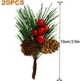 20 pieces of artificial Christmas berries, artificial pine branches