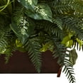 thumbnail image 3 of Nearly Natural Mixed Grass & River Fern Artificial Plant with Wood Planter, Green, 3 of 3