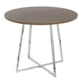 thumbnail image 5 of Cosmo Canary Dining Table, Dining Height Table, Small Dining Table for 4, Round Dinette Table, Wood Kitchen Table (Chrome Metal, Walnut Wood), 5 of 6