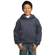 Port & Company Youth Core Fleece Pullover Hooded Sweatshirt-M (Heather Navy)