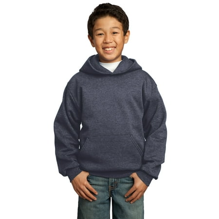 Port & Company Youth Core Fleece Pullover Hooded Sweatshirt-M (Heather Navy)