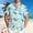 Mint Green, variant on Men's Button Down Shirts, Short Sleeve Casual Turn Down Collar Hawaii Print Fashion Tops for Men Mint Green