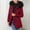 Wine, variant on AOOCHASLIY Women Coat Ladies Pie Over Fleece Padded Jacket with Collar Hooded Warm Coat