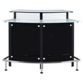 thumbnail image 5 of Keystone Black Curved Glass Top Home Storage Unit Beverage Cabinet | Elegant black finish, curved glass top, organized stemware and beverage storage, 5 of 9
