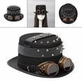 thumbnail image 4 of Sombrero Retro Goth Steampunk jinwen Sombrero de copa Accesorio desmontable, 4 of 8