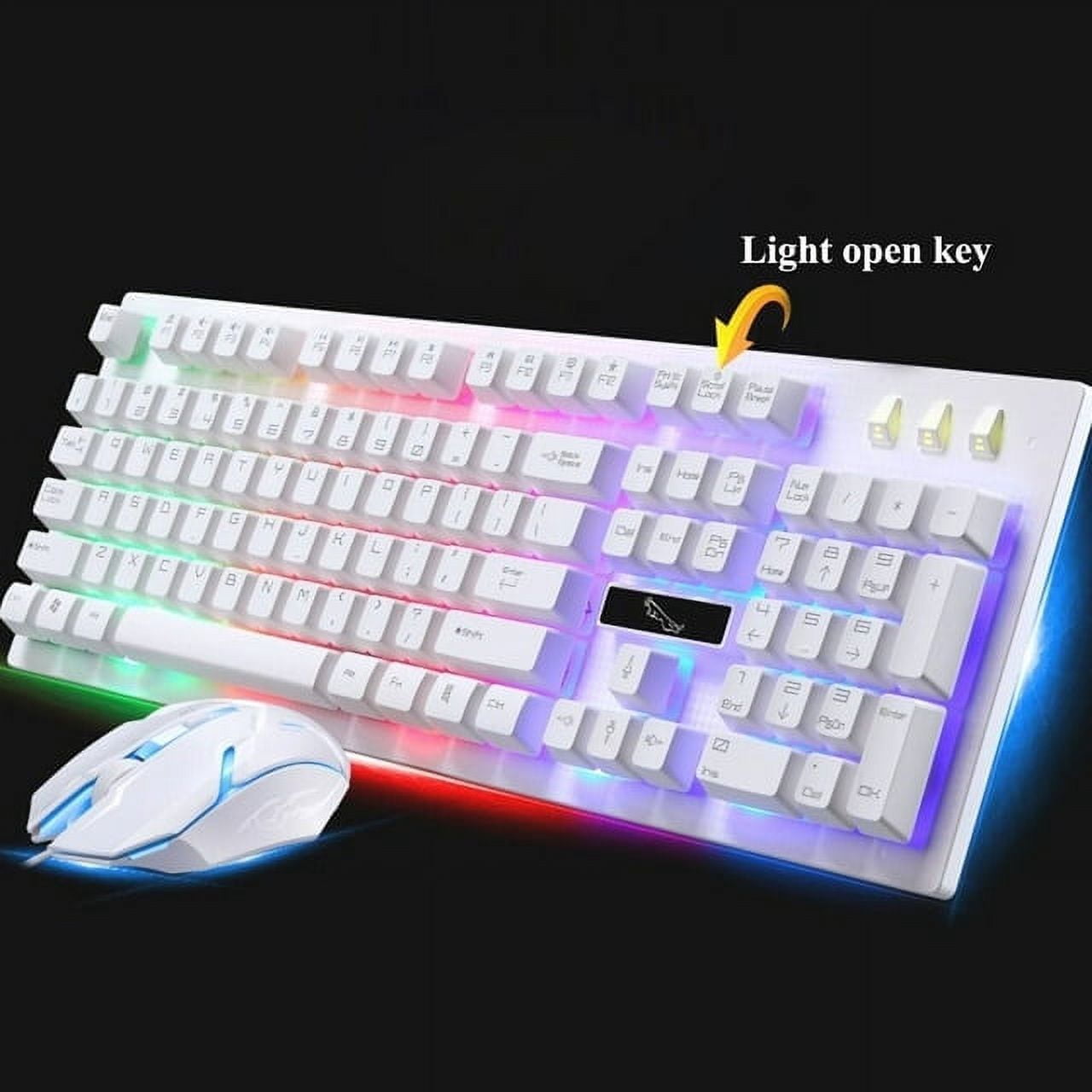 Gaming Keyboard and Mouse Combo, RGB Rainbow LED Backlit Keyboard, PC Gaming Keyboard Mechanical, 6 Changing Colors Mouse, USB Wired Keyboard Gaming for Windows Computer PC Gamer Laptop Office Work