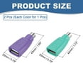 thumbnail image 2 of 2 Pcs PS/2 to USB Port, PS/2 to USB Adapter PS/2 Female to USB Male Adapter for Wired Mouse Keyboard Desktop PC Laptop Notebook, Green/Purple, 2 of 7