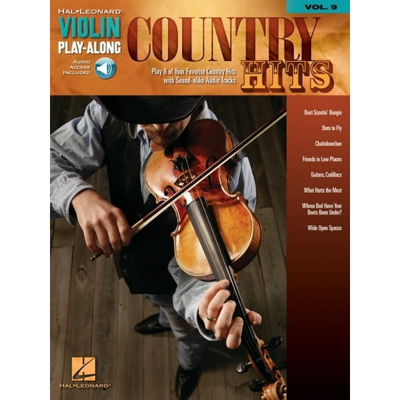 Hal Leonard Violin Play Along Violin Play-Along Volume 9 Country Hits - Book/Online Audio, Book 09, (Paperback)