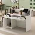 thumbnail image 3 of Timechee  Reception Desk Executive Desk with Decor Light, White, 3 of 5