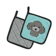 thumbnail image 2 of Carolines Treasures BB1197PTHD Checkerboard Blue Silver Gray Poodle Pair of Pot Holders, 7.5 x 3 x 7.5 in., 2 of 3