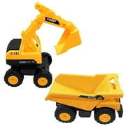 Guvpev Children's Simulation Car Toy Inertial Engineering Vehicle Excavator Model Toys - B