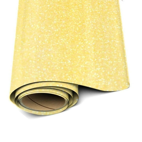 Siser Glitter Heat Transfer Vinyl – Lemon Sugar HTV Iron on Vinyl – 12” x 3 Foot ( 36 inches / 1 yard )