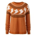 thumbnail image 4 of Kcodviy Chandail Décontracté Automne Hiver pour Jeunes Hommes Col Rond Motif Halloween m Chandails pour Femmes Couleur Chandail Tricoté Femmes Chandail Chandails chandail, 4 of 8