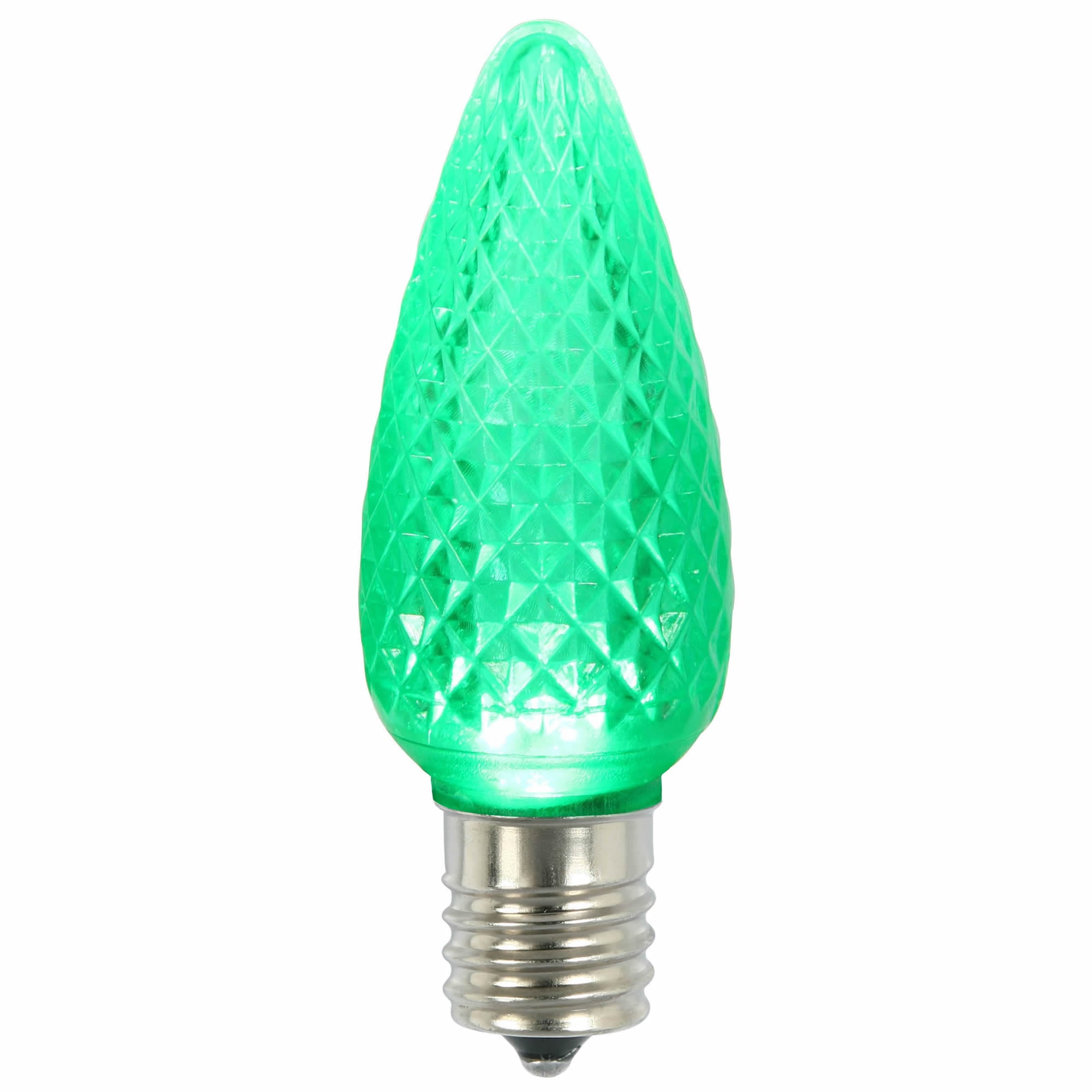 C9 Faceted LED Green Bulb .45W 25ea