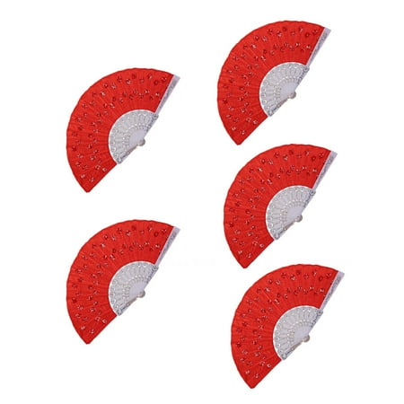

bangyoudaoo 5Pack Handheld Fan Wedding Favors Gifts Chinese Vintage Style