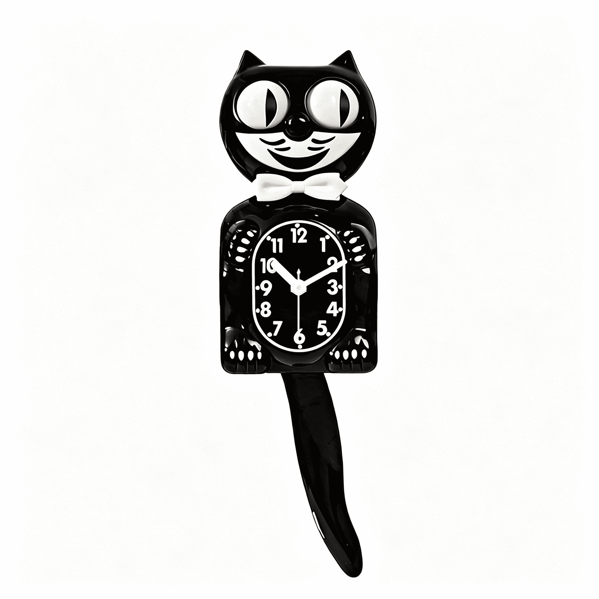 DESIGNICE Retro Cat Wall Clock with Moving Tail, Silent 3D Decor