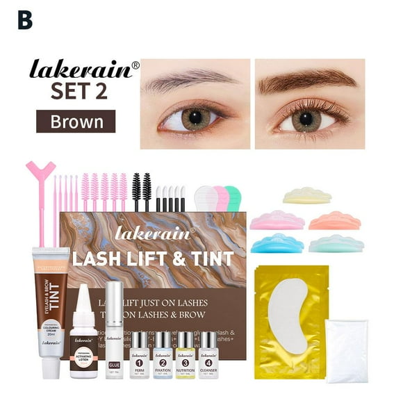 Lakerain Eyelash Perm & Lift Kit, Professional Lash Lifting & Curling Set for Long-Lasting Eye Makeup, Enhance Natural Lashes & Brows, Home Salon Use