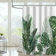 thumbnail image 5 of Green Shower Curtain for Bathroom Tropical Leaves Plant Bath Decor 72 x 72 Inch with 12 Hooks, 5 of 7