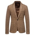 thumbnail image 3 of Aayomet Mens Suit Jacket Big and Tall Lapel Stripe Business Blazers Bridegroom Wedding Top with Pockets (Khaki, L), 3 of 4