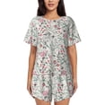 thumbnail image 1 of Fotbe Fairy Floral Conjunto de Pijama Estampado para Mujer, 2 Piezas, Ropa de Dormir con Camiseta de Manga Corta y Shorts Suaves-3X-Large, 1 of 6