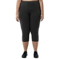 thumbnail image 4 of AGWOLF Womens Capri Leggings Summer Plus Size Capris Workout Yoga High Waisted Capri Pants Casual Pull On Capris Dressy Side Split Leggings Black 3XL, 4 of 7