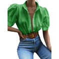 thumbnail image 3 of Gynyvoja Womens Summer Tops Cute Boho Blouses Beach Vacation Spring Outfits Eyelet Embroidered Clothes Green XL, 3 of 7