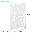 thumbnail image 4 of Tcbosik Metal Privacy Screen, 72"H x 45"W Outdoor Decorative Fence, Freestanding Privacy Panel for Balcony, Garden, Patio, Yard, White, 4 of 6