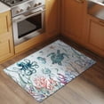 thumbnail image 2 of 2x3 Ft Entryway Area Rug, Teal Turtle Coastal Kitchen Rug Runner Washable Floor Mat, Octopus Coral Summer Beach Starfish Non Slip Indoor Door Mat Throw Carpet for Bathroom Living Room Bedroom, 2 of 8