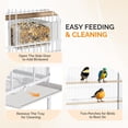 thumbnail image 6 of Ktaxon 53 Inch White Standing Metal Bird Cage with Rolling Wheel Stand, Large Vertical Parrot Cage with Storage Shelf & Pull Out Tray for Small Medium Birds, 6 of 8