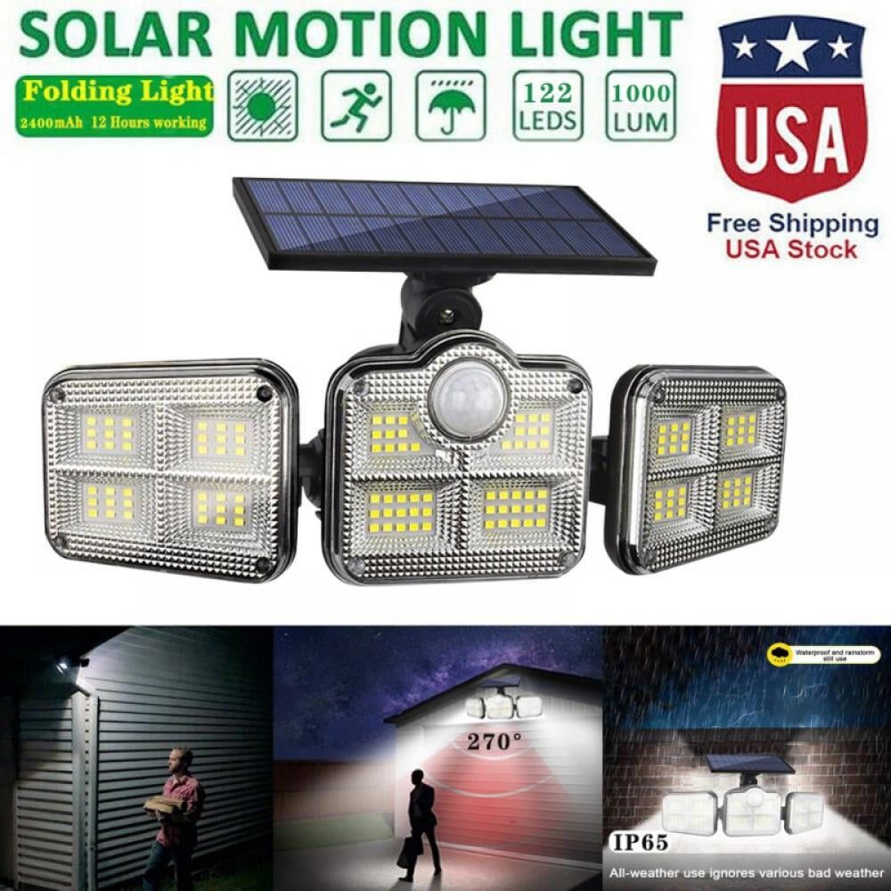 2X LED Solar Security Light Motion Sensor Outdoor Home Flood Lights Spotlight 