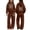 Brown, variant on Asgosdo Girls 2 Piece Blank Tracksuit Customizable Hoodie Kangaroo Pocket & Wide Leg Sweatpants Casual Fleece Outfit Set 5-14Y