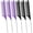 Black+Purple, variant on 6 Pieces Comb Braiding Comb for Parting, Carbon Fiber Combs Anti-Static Heat Resistant Tail Comb Styling Comb with Stainless Steel Handle for Hair Salon Home Supplies