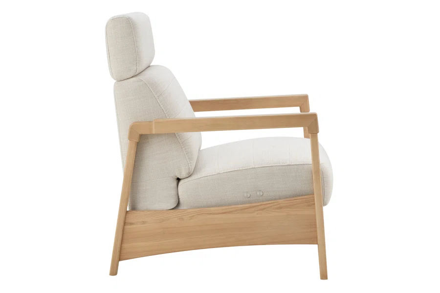 Spruce & Spring Cozy Upholstered Power Recliner 1 Piece Indoor Use Cream Fabric