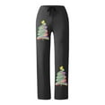 thumbnail image 5 of Letdown Christmas Clothes Women's Comfy Pajama Pants Casual Drawstring Stretch Wide Leg Palazzo Lounge Pants (A-Black, XL), 5 of 5