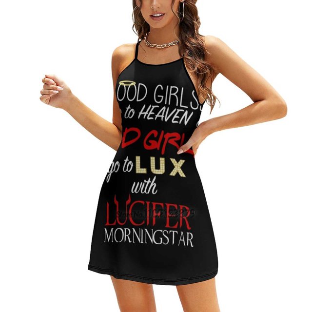 Robe Dos Nu à Lacets Go To Lux avec Lucifer, Col Carré, Nouvelle Robe Élégante pour Femmes, Taille Serrée, Lucifer Tom Ellis