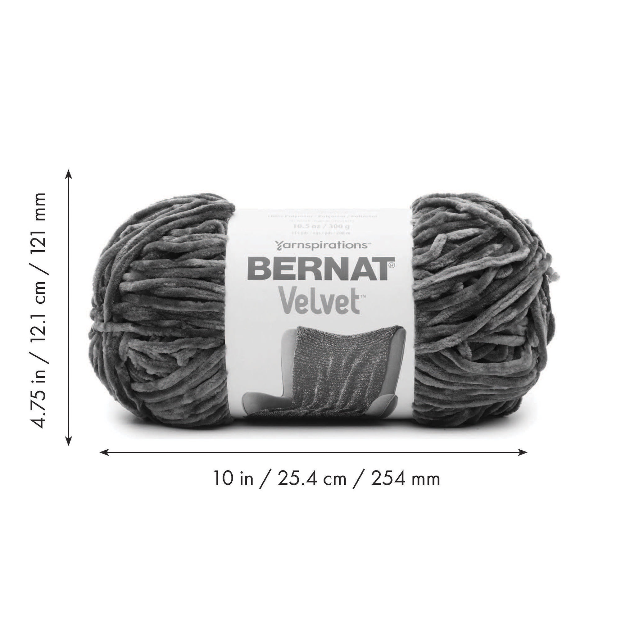 Bernat® Fil Velvet™, Polyester #5 Volumineux, 10,5oz/300g, 315 Yards Fil encombrant polyester n°5