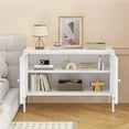 thumbnail image 6 of 2 Door Metal Accent Cabinet, 29" H Metal Locker Accent Storage Cabinet, Sideboard Cabinet with Adjustable Shelves, White, 6 of 7