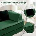 thumbnail image 4 of SOULART 134.7" Cloud Couch, Green Teddy Fabric Sectional Sofa for Living Room, No Assembly Fluffy Comfy Couch with Contrast Color Design, 4 of 14