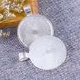 thumbnail image 4 of ifundom 20 Set Round Bezel Pendant Trays with Glass Dome Tiles 25 mm Blanks Cameo Bezel Settings (Silver), 4 of 5