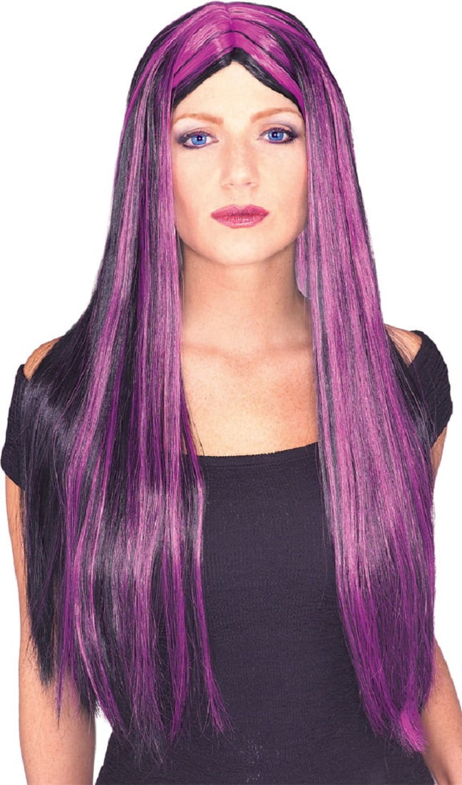 Witch Wig (Black/Purple) 24in Adult Accessory
