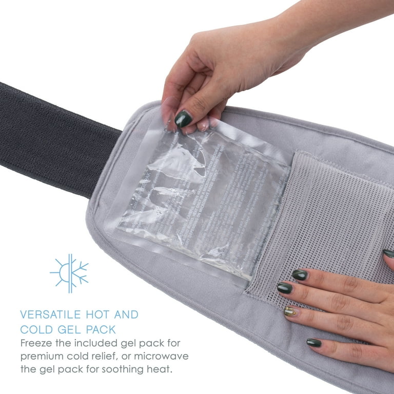 Pure Enrichment PureRelief Lumbar Abdominal Heating Pad 4 Heat Settings Adjustable Belt Hot Cold Gel Pack and Storage Bag Ideal for Back Pain