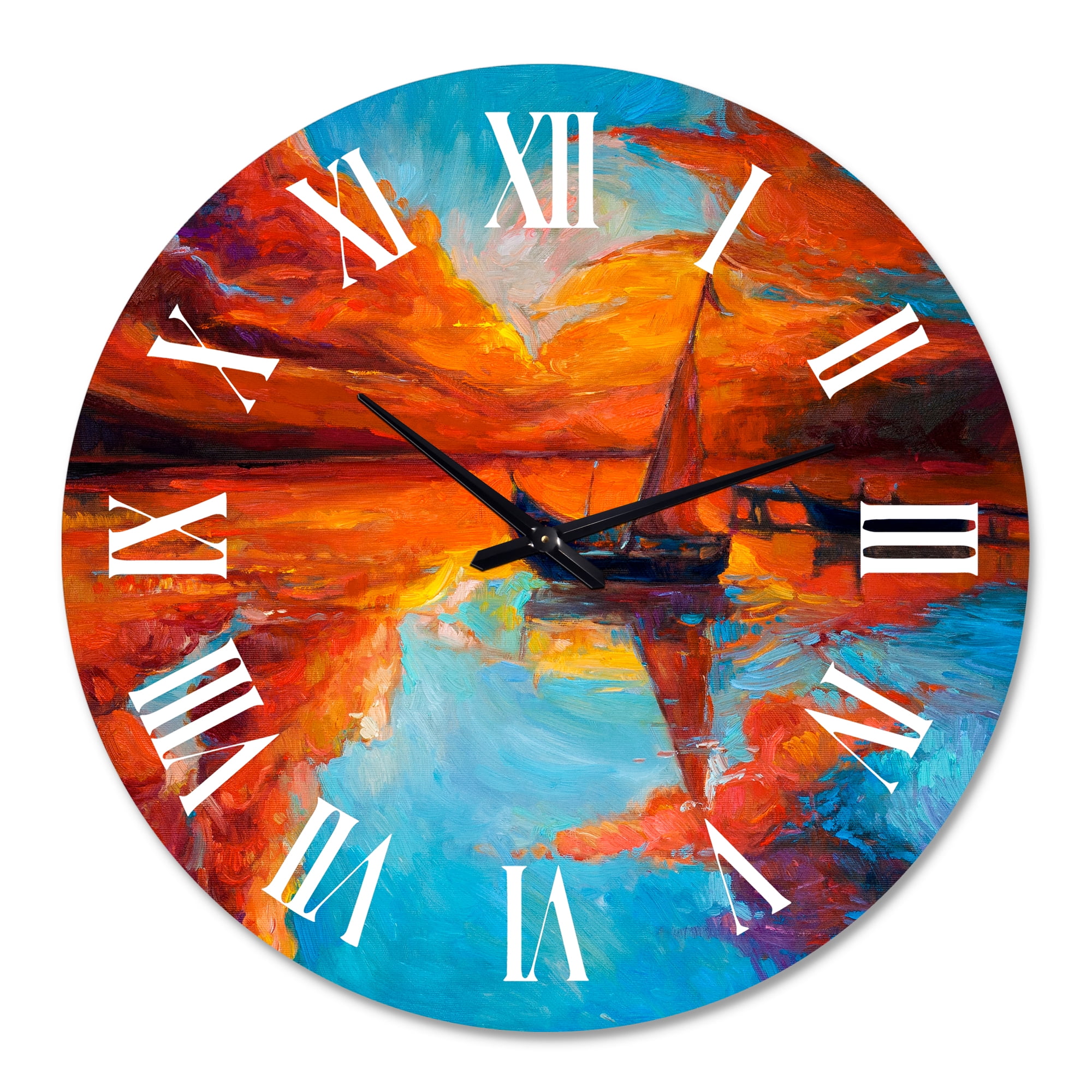Designart 1 in Quartz Coastal Wall Clock