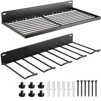 2 Pack Heavy-Duty Resin Storage Shelves - Wall Mounted Tool Rack Basket with Bolts, Easy Installation Universal Shelf Compatible with Sheds & Garage Organizer Systems
