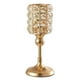 thumbnail image 1 of 1 candelabro de metal dorado con cristal para decoración de iglesias y cenas. Alto 26cm, 1 of 9