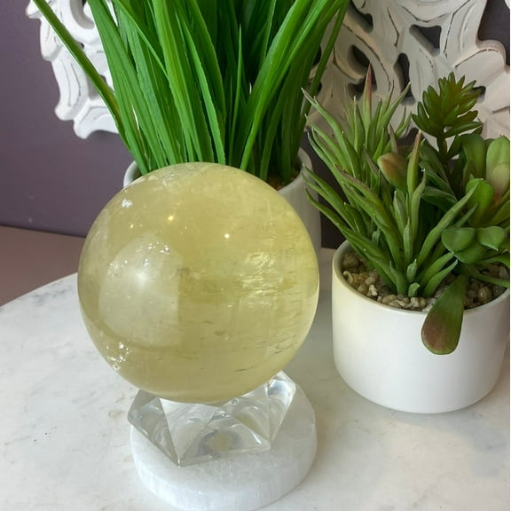 Yellow Calcite Sphere 4”