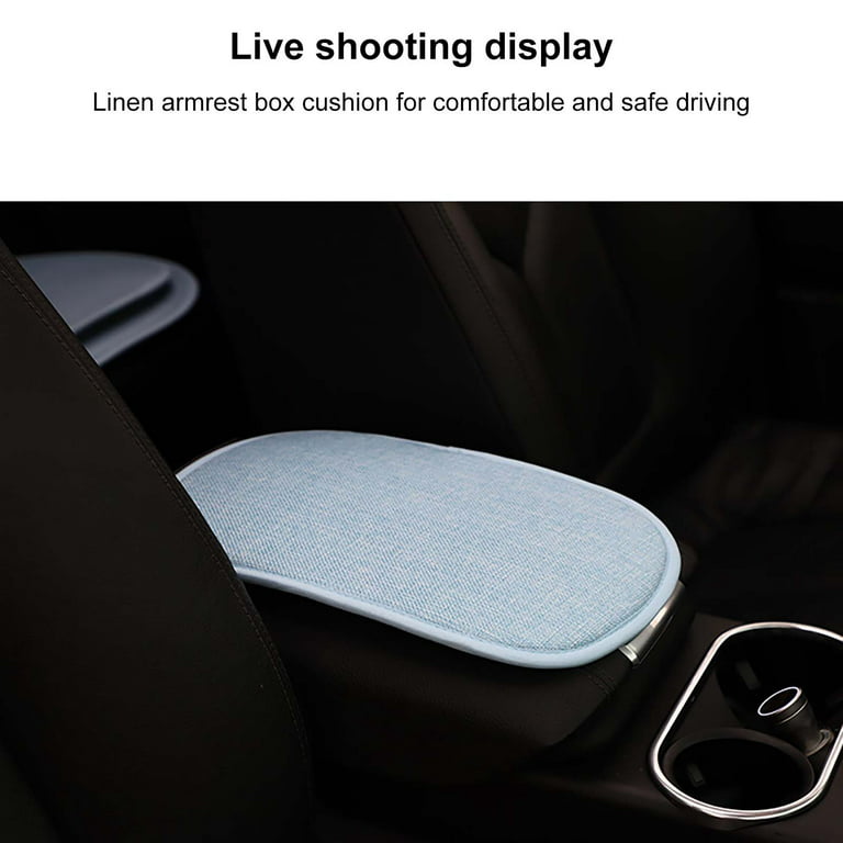 GWAABD Car Accessories Cute Sky Blue Car Accessories Armrest Cushion Cover  Center Console Box Pad Protector 