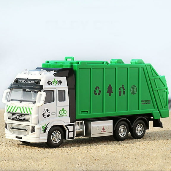 Limited Time Deal karymi Simulated Alloy Garbage Truck Children's Toys Boy Transport Truck Self Loading and Self Dumping Sanitation Truck Gift Ideas Hottest Deals Shop All Savings