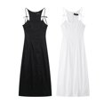 thumbnail image 2 of ​​​​​​​​​​HH TRAF Vestidos elegantes de verano para mujer con cremallera sin mangas con espalda descubierta y lazo con cordones Decorar playa sólido Sling Midi Vestido Mujer, 2 of 5